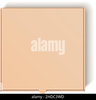 Pizzapaket öffnen. Realistischer Karton-Mockup Stock Vektor