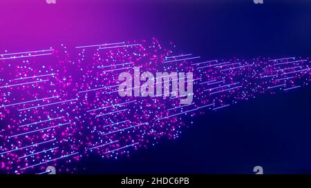Ein 3D-render-of-Bottleneck-Effekt mit begrenztem Flow-Through-Bottleneck-Konzept. Stau abstrakt Stockfoto