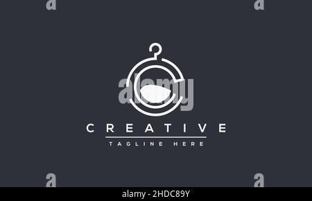 Modernes, kreatives C-Logo-Design. Minimales C, anfängliches CC-Vektorsymbol Stock Vektor