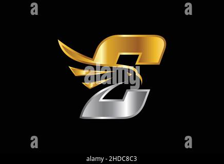 Anfangsbuchstabe des Monogramms mit dem negativen Rauminssymbol des Adlerkopfes. Kreatives Eagle-Kopf-Vektor-Design Stock Vektor