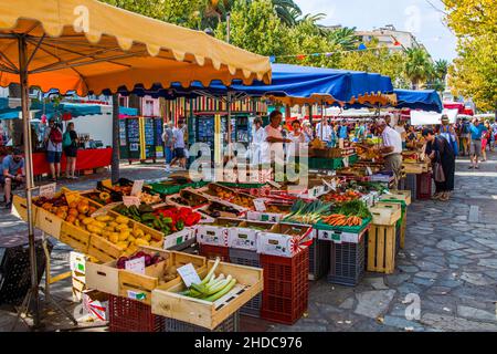 Bunter Markt, Ajaccio, Korsika, Ajaccio, Korsika, Frankreich Stockfoto