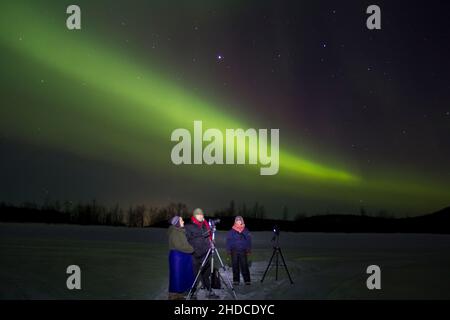 Nordlicht, Aurora Borealis, Menschen, MR: Ja Stockfoto
