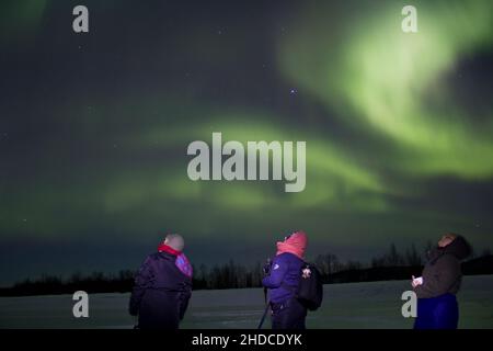 Nordlicht, Aurora Borealis, Menschen, MR: Ja Stockfoto
