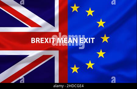 Brexit, Euroflagge, 1802, Vereinigtes Koenigreich, Großbritannien, Grossbritannien, Eurostars, Stockfoto