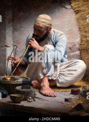 Der arabische Juwelier von Charles Sprague Pearce (1851-1914), Öl auf Leinwand, um 1882 Stockfoto