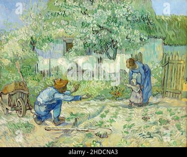 First Steps (after Millet) von Vincent van Gogh (1853-1890), Öl auf Leinwand, 1890 Stockfoto