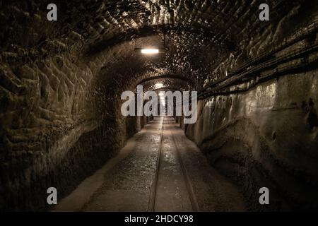 Tunnel bei der Salzmine Wieliczka - Wieliczka, Polen Stockfoto