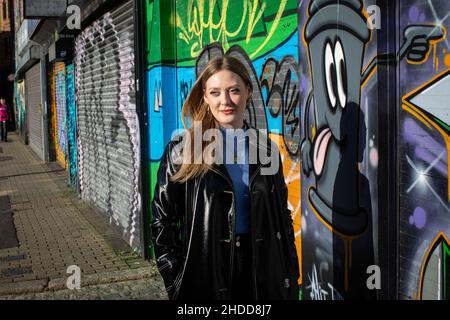 Katharine Paisley lebt und arbeitet als aufstrebende Künstlerin in den Flax Art Studios , Belfast , Northern Irland Stockfoto