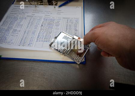 Der Simicon-Test mit biologischen Indikatoren wird in einem Krankenhaus durchgeführt Stockfoto