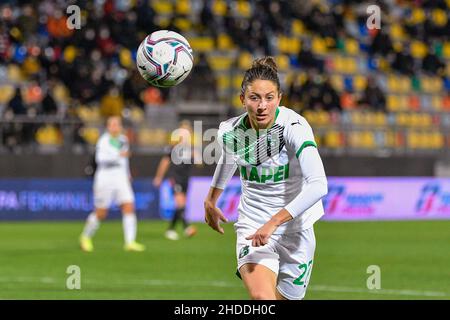 Frosinone, Italien. 05th Januar 2022. Erika Santoro (Sassuolo Women) während des Halbfinales 2021/2022 der italienischen Frauen zwischen Juventus Women und Sassuolo Women im Benito Stirpe Stadion in Frosinone am 05. Januar 2021. Kredit: Unabhängige Fotoagentur/Alamy Live Nachrichten Stockfoto