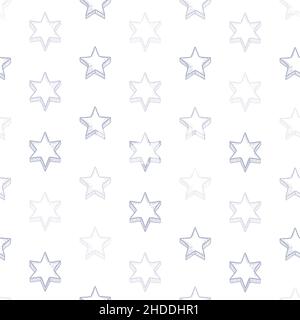 Sternförmig. Weihnachten Hintergrund. Nahtlose Vektor - handgezeichnete Sterne Mode drucken Design. Stock Vektor