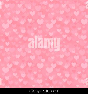 Rosa nahtlose Herzen Textur. Herzform einfacher Hintergrund. Vektor-Herz-Muster. Stock Vektor