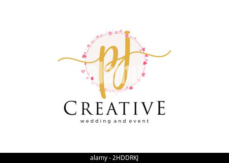 Feminines PJ-Logo. Verwendbar für Logo für Mode, Fotografie, Hochzeit, Schönheit, Business. Flaches Vektor-Logo-Design-Template-Element. Stock Vektor