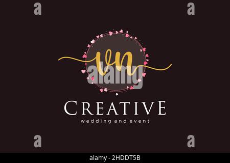 VN feminines Logo. Verwendbar für Logo für Mode, Fotografie, Hochzeit, Schönheit, Business. Flaches Vektor-Logo-Design-Template-Element. Stock Vektor