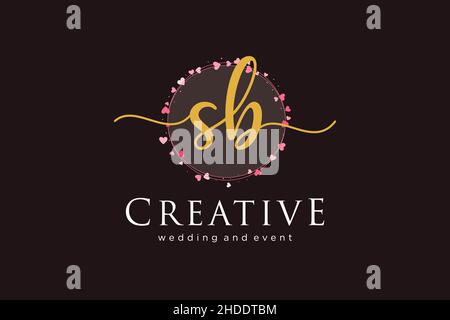 SB feminines Logo. Verwendbar für Logo für Mode, Fotografie, Hochzeit, Schönheit, Business. Flaches Vektor-Logo-Design-Template-Element. Stock Vektor