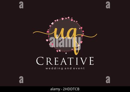 UQ feminines Logo. Verwendbar für Logo für Mode, Fotografie, Hochzeit, Schönheit, Business. Flaches Vektor-Logo-Design-Template-Element. Stock Vektor
