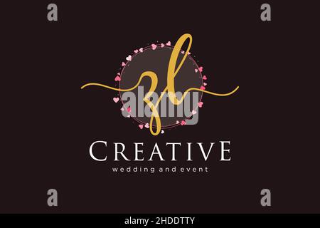 Feminines ZL-Logo. Verwendbar für Logo für Mode, Fotografie, Hochzeit, Schönheit, Business. Flaches Vektor-Logo-Design-Template-Element. Stock Vektor