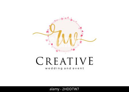 RW feminines Logo. Verwendbar für Logo für Mode, Fotografie, Hochzeit, Schönheit, Business. Flaches Vektor-Logo-Design-Template-Element. Stock Vektor