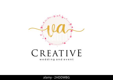 VA feminines Logo. Verwendbar für Logo für Mode, Fotografie, Hochzeit, Schönheit, Business. Flaches Vektor-Logo-Design-Template-Element. Stock Vektor