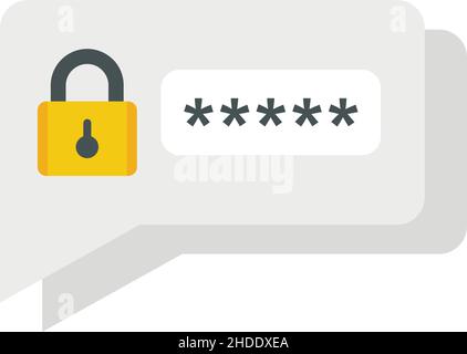 SMS-Authentifizierungssymbol. Flache Darstellung des Vektorsymbols für die SMS-Authentifizierung auf weißem Hintergrund Stock Vektor
