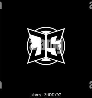 JS Monogram Logo-Buchstabe mit schlichtem, modernem Formdesign. Kreisrundes Monogramm-Logo. Stock Vektor