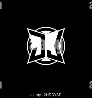 JL Monogram-Logobuchstabe mit schlichtem, modernem Formdesign. Kreisrundes Monogramm-Logo. Stock Vektor