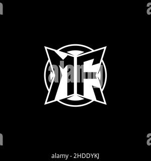 MF Monogram-Logobuchstabe mit schlichtem, modernen Formdesign. Kreisrundes Monogramm-Logo. Stock Vektor