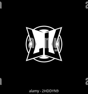 LU Monogram Logo-Buchstabe mit schlichtem, modernen Formdesign. Kreisrundes Monogramm-Logo. Stock Vektor