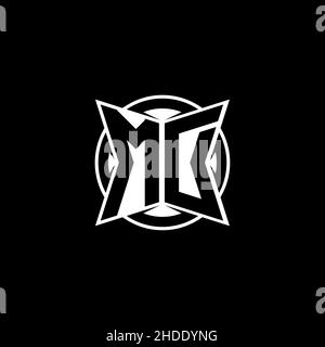 MD Monogram-Logo mit schlichtem, modernem Formdesign. Kreisrundes Monogramm-Logo. Stock Vektor