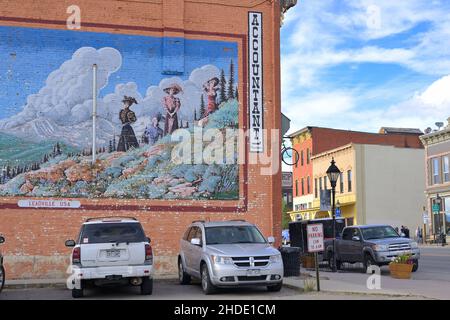 Die historische Bergbaustadt auf 10'000 Fuß, Leadville CO Stockfoto