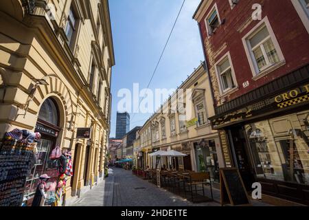 Bild von Radiceva ulica in Zagreb, Kroatien, im Sommer. Radiceva Straße ist eine Straße in der Zagreb, Kroatien Stadtzentrum. Aus der Nähe o Stockfoto