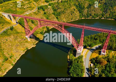 Luftaufnahme des Garabit Viadukts, Frankreich Stockfoto