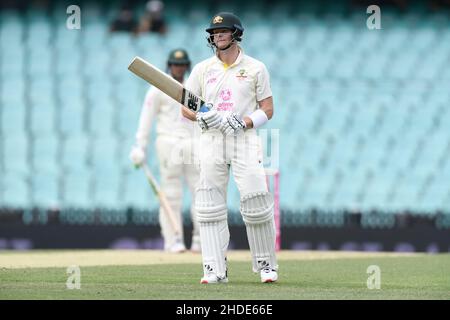 Sydney, Australien. 6th. Januar 2022: Sydney Cricket Ground, Sydney Australien; Ashes International Test Cricket, Australien gegen England, Testtag 4th 2: Steve Smith aus Australien Credit: Action Plus Sports Images/Alamy Live News Stockfoto