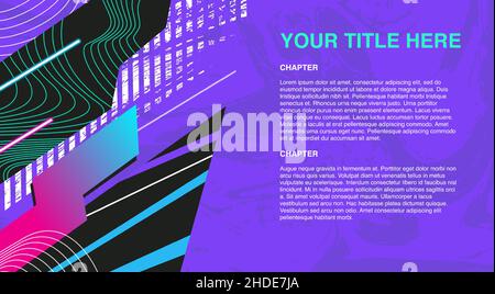 Set von abstrakten Elementen auf künstlerischem Hintergrund für Soccer Fußball-Banner Abstraktes Banner mit Fußballplatz inspiriert von Fußball-Videospielen Stock Vektor