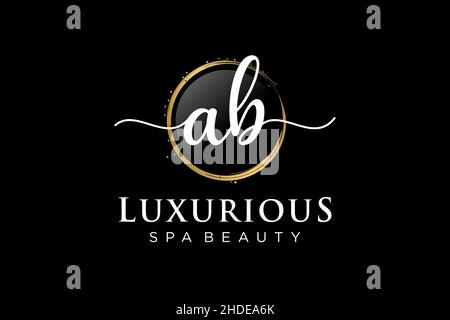 Initial ab feminines Logo. Verwendbar für Logo für Mode, Fotografie, Hochzeit, Schönheit, Business. Flache Vektor Logo Design-Vorlage . Stock Vektor