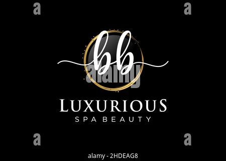 Anfängliches feminines BB-Logo. Verwendbar für Logo für Mode, Fotografie, Hochzeit, Schönheit, Business. Flache Vektor Logo Design-Vorlage . Stock Vektor