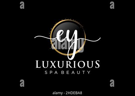 Anfängliches EY-feminines Logo. Verwendbar für Logo für Mode, Fotografie, Hochzeit, Schönheit, Business. Flache Vektor Logo Design-Vorlage . Stock Vektor