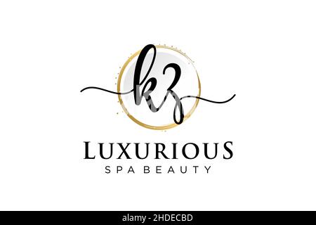 Anfängliches KZ-Frauenlogo. Verwendbar für Logo für Mode, Fotografie, Hochzeit, Schönheit, Business. Flache Vektor Logo Design-Vorlage . Stock Vektor