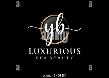 Erstes feminines YB-Logo. Verwendbar für Logo für Mode, Fotografie, Hochzeit, Schönheit, Business. Flache Vektor Logo Design-Vorlage . Stock Vektor