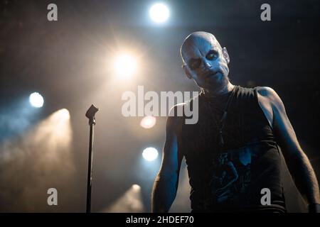 Bergen, Norwegen. 08th, August 2021. Die norwegische Black Metal Band Taake spielt ein Live-Konzert im USF Veftet während Beyond The Gates 2021 in Bergen. Hier ist Sänger Hoest live auf der Bühne zu sehen. (Bildnachweis: Gonzales Photo - Jarle H. Moe). Stockfoto