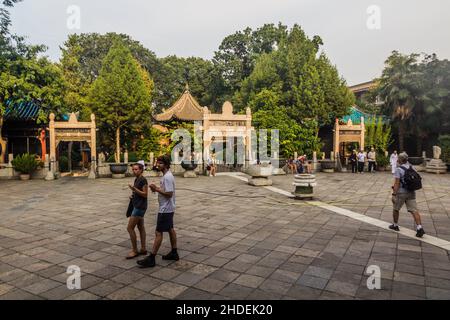 XI'AN, CHINA - 5. AUGUST 2018: Mondplattform an der Großen Moschee in Xi'an, China Stockfoto