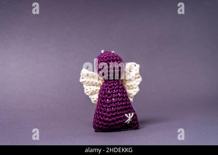 Weihnachtsengel aus Wolle Bayern Deutschland Stockfoto