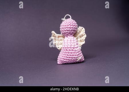 Weihnachtsengel aus Wolle Bayern Deutschland Stockfoto