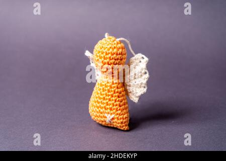 Weihnachtsengel aus Wolle Bayern Deutschland Stockfoto