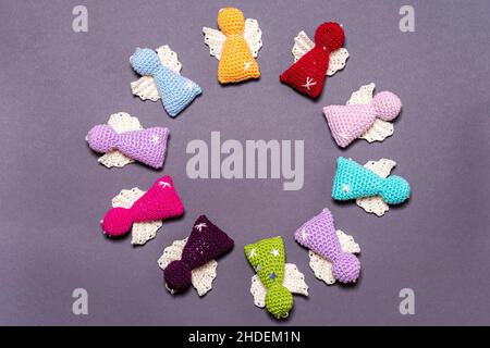 Weihnachtsengel aus Wolle Bayern Deutschland Stockfoto