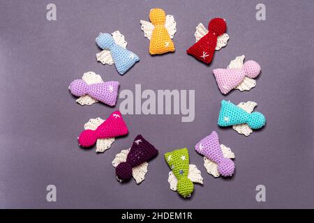 Weihnachtsengel aus Wolle Bayern Deutschland Stockfoto