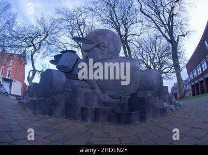 John Bonham Statue, Redditch Town Centre, Worcestershire, Großbritannien Stockfoto