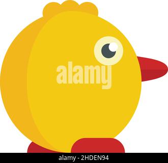 Chicken Baby Spielzeug Symbol. Flache Abbildung des Chicken Baby Spielzeug Vektor-Symbol isoliert auf weißem Hintergrund Stock Vektor