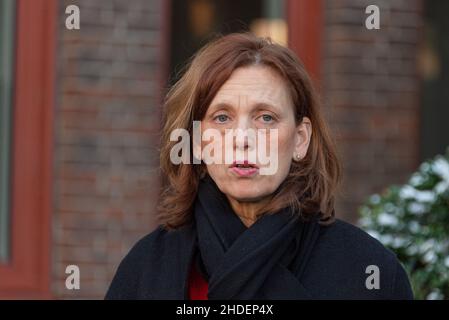 Kiel 6. Januar 2022, Bildungsministerium. Statement von Bildungsministerin Karin Prien zu zusätzlichen Corona Schutzmaßnahmen im Präsenzunterricht zum Stockfoto