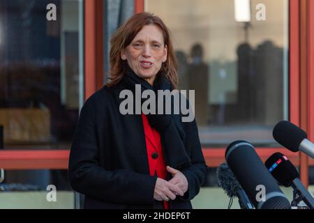 Kiel 6. Januar 2022, Bildungsministerium. Statement von Bildungsministerin Karin Prien zu zusätzlichen Corona Schutzmaßnahmen im Präsenzunterricht zum Stockfoto